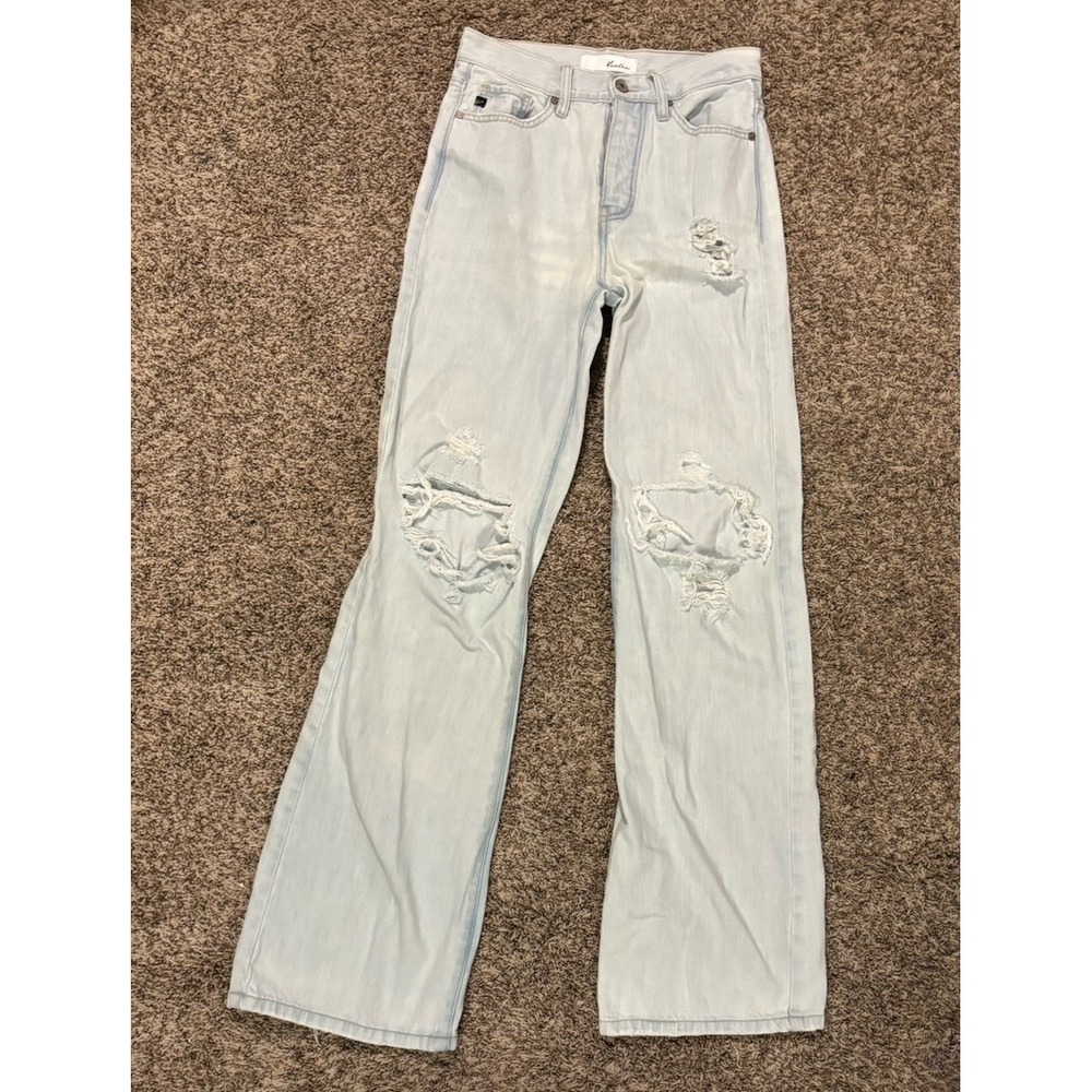 KanCan Ultra High Rise 90s Flare Jeans Distressed Light Wash KC7373L Womens 3/25